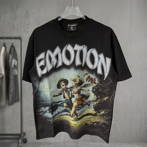 Camiseta Retro Urbana para Hombre, de Moda, de Alta Calidad, Tejido Holgado, con Estampado 3D de Diamantes Mixtos, Transpirable y de Secado Rápido - Product Image 2