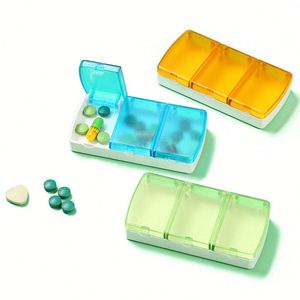 Caja de Almacenamiento de Medicamentos con Logotipo Personalizado, 3 Compartimentos, Mini Pastillero Portátil de Bolsillo, Organizador de Pastillas Diario para Viajes - Product Image 1