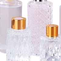 Botol Kaca Reed Diffuser Bentuk Silinder dengan Tutup Sekrup, Dapat Disesuaikan 50ml-200ml, Cetak Sablon, Stempel Emas, Devli DL260306