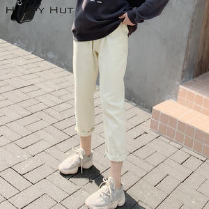 แฮปปี้ ฮิคกี้กางเกงฮาเร็มผ้าแคนวาสสำหรับผู้หญิงไซส์พลัส สีขาวนวล ดีไซน์กระเป๋าผ้าฝ้าย N6648 - Product Image 4