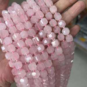 Cuentas de <span class=keywords><strong>caramelo</strong></span> de cuarzo de cristal curativo, cuentas de hilo de cubo facetado de piedras preciosas naturales de amatista de 10mm para joyería, fabricación de cuentas sueltas DIY - Product Image 2