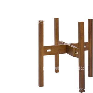 Soporte de madera para plantas en forma de cruz, plegable, de bambú, para interiores, soporte para macetas, estante de exhibición para sala de estar, diseño geométrico - Product Image 2