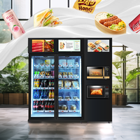 Distributeur Automatique Intelligent Micron pour Burgers, Sandwichs, Boîtes Repas et Pizzas avec Lecteur de Carte et Four à Micro-ondes pour Chauffage