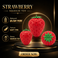 Jouet anti-stress souple en forme de fraise en TPR, jouet de simulation de fruit pour enfants, cadeau