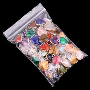 여성용 힐링 천연 크리스탈 펜던트 목걸이, 하트 모양 로즈쿼츠 참 목걸이 - Product Image 6