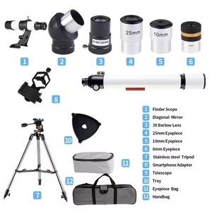 Télescope portable F50080M haute puissance avec zoom haute définition rouge ; Modèle professionnel d'observation des étoiles, <span class=keywords><strong>cadeau</strong></span> pour étudiants et adultes - Product Image 5