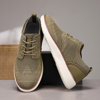 Baskets brogues en daim pour hommes à semelle épaisse, à lacets, style décontracté et semi-formel
