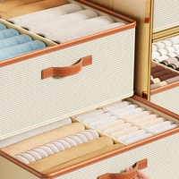 Boîte de rangement pliable en tissu pour vêtements, avec poignée renforcée, faible volume en transport (CBM), empilable, vente en gros d'usine