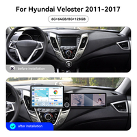 Pantalla Foforfor de 13.1"+12.3" para Hyundai Veloster 2011-2017, Carplay Inalámbrico, Android 15, Radio para Auto, Estéreo, GPS, DSP, 4G, 360, OEM