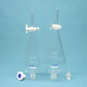 Imbuto separatore in vetro a forma di pera per vetreria da laboratorio di alta qualità con rubinetto in PTFE o vetro