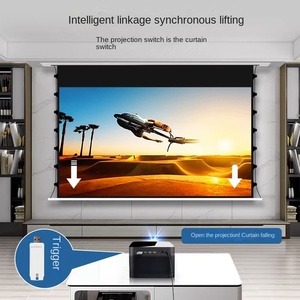 Lnstall một vật liệu Fresnel hoạt động bằng điện nâng màn hình chiếu nhúng trong Trần của khán phòng. - Product Image 1