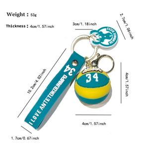 Toptan özel yumuşak PVC dijital fotoğraf Mini basketbol anahtarlık su geçirmez aksesuarları için araba anahtarları hediye erkekler için - Product Image 4