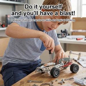 Kit di Costruzione in Metallo Yaxin Fai-da-Te, 146 Pezzi, Set STEM per Modellini di Auto da Corsa per Ragazzi - Product Image 4