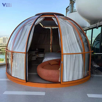 Dôme Igloo en Polycarbonate Personnalisable et Détachable pour Repas en Plein Air, Abri Panoramique Transparent Anti-Pluie, Dôme Étoilé