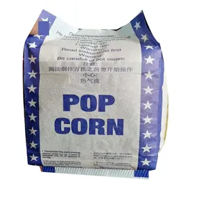 Sac en papier pour pop-corn micro-ondable, double face, enduit, résistant à la graisse, de qualité alimentaire, blanc, avec personnages en carton – Nouveau produit à bon prix - Product Image 1