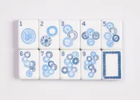 Juego de Mahjong Clásico Azul Dorado Miss Darling, Juego de Mahjong Americano en Capas, Moderno y Elegante, para Entretenimiento de Adultos