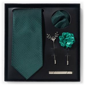 Coffret Cadeau Cravate Homme FX 6 Pièces - Cravate, Pochette de Costume, Pince à Cravate, Épingle à Cravate - Couleurs Unies, Rayures, Paisley - Fête des Pères, Pâques, Mode - Product Image 5