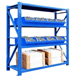 Factory Warehouse Shelving System Warehouse Storage Shelves Light Duty 4 Layers For Warehouse Industrial Cold Storage