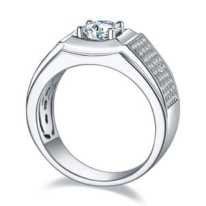OEM ODM Jewelry Manufacturer Custom 925 Sterling Silver Moissanite <strong>Ring</strong> <strong>for</strong> <strong>Men</strong> - Product Image 2