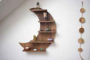 Estante <span class=keywords><strong>de</strong></span> Exhibición <span class=keywords><strong>de</strong></span> Madera para Cristales, Altar Lunar, Decoración Espiritual para el Hogar, Estante <span class=keywords><strong>de</strong></span> Almacenamiento con Forma <span class=keywords><strong>de</strong></span> Fase Lunar - Product Image 3