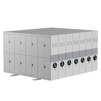 Sistema de Estanterías Metálicas Compactas Manuales de Alta Resistencia con Manivela, Estanterías de Almacenamiento Denso para Archivos de Oficina