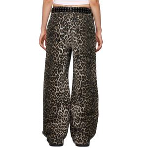 Jeans Boyfriend de Estilo Urbano al por Mayor para Mujer, Pantalones de Cintura Alta y Pierna Ancha, Pantalones Casuales para Dama, Jeans Holgados con Estampado de Leopardo para Mujer - Product Image 4