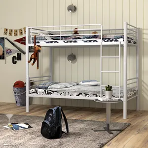 Tempat tidur logam tingkat industri bingkai tempat tidur logam kembar untuk anak-anak dan dewasa