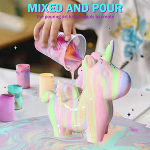 Nouveau kit de peinture créative DIY Fluide Bear : Ensembles <span class=keywords><strong>licorne</strong></span> lumineuse avec peinture pour ours 4 couleurs - Product Image 3