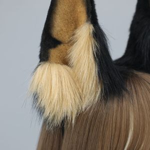 E0062 handmade sang trọng DOBERMAN Tai Headband cosplay truyện tranh con chó Tai động vật Tai - Product Image 6