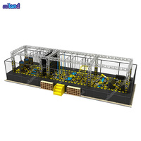 Équipement de course d'obstacles : Poutre d'équilibre sur mesure, installation facile pour parkour, escalade sur corde, filet de transport professionnel