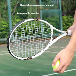 Raquette de tennis intégrée en fibre de carbone pour débutants - Étudiants et étudiantes - Joueur individuel avec entraîneur de tennis à rebond - Product Image 2