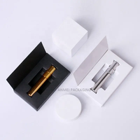 Vente en gros de flacons de parfum en verre miniatures portables rechargeables de 3 ml, 5 ml, 10 ml, 15 ml, finition mate, noir, or, argent, avec boîte en papier