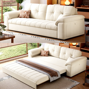 Sofá Cama Convertible Multifuncional 2 en 1 con Compartimento de Almacenamiento y Cojín Decorativo para Apartamento - Product Image 4