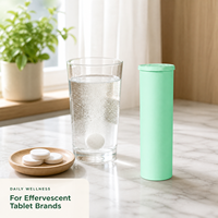 Tube en plastique de 99 mm pour comprimés effervescents avec bouchon déshydratant, conception personnalisée pour les compléments alimentaires, marque privée, qualité alimentaire