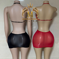 New Trendy Manufacturer Lady Dress Fashion Shiny Mesh See Through Mini Dress Sexy Club Hollow Out Dresses Women Lady Elegant
