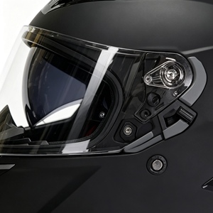 Nuevo Casco de Motocicleta Integral Negro, Carcasa de ABS, Visera Doble Transparente, Cierre Rápido, Diseño Sencillo, Forro de Algodón, Homologado por DOT - Product Image 2