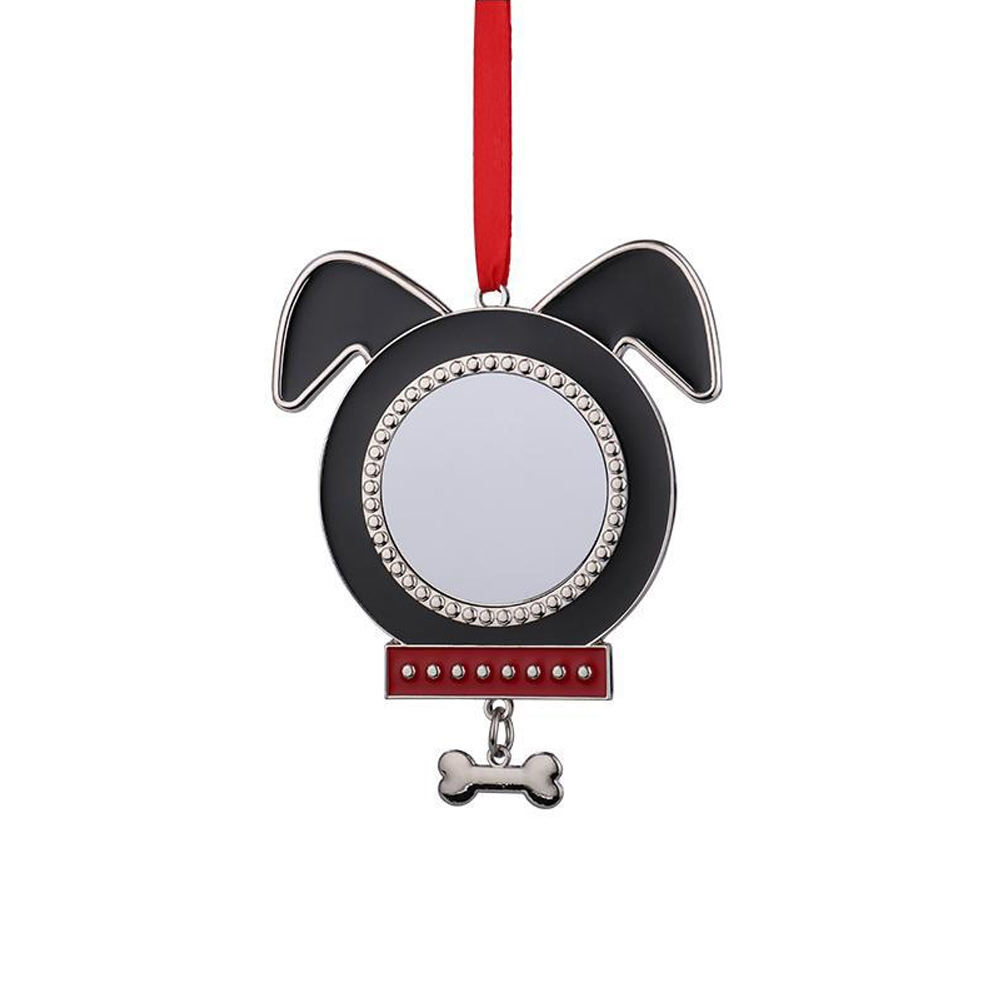 เครื่องประดับคริสต์มาสโลหะ - รูปหัวสุนัขและกระดูก