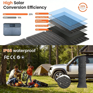 Alecter <b>Solar</b> Compact 20W 30W Monocrystalline Silicon <b>Powerful</b> <b>Charger</b> IP65 Waterproof Foldable Panel 140x30cm 20% Efficiency - Product Image 5