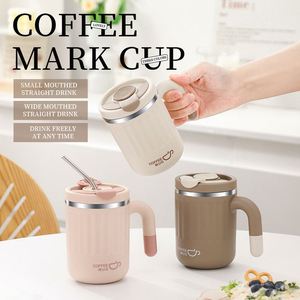 Factory Direct 304 Stainless Steel Thermos Cup Modern Design Coffee <b>Mug</b> Lid Straw Boiling Water Safe 6-12H Thermal Insulation - Product Image 1