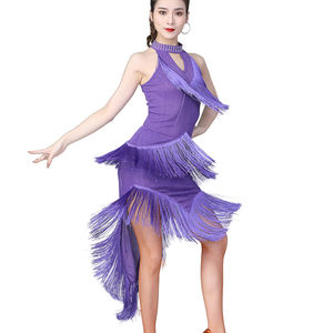Robes <span class=keywords><strong>de</strong></span> danse latine à paillettes pour femmes, col licou des années 1920, robe à franges Gatsby Flapper, tenue <span class=keywords><strong>de</strong></span> danse <span class=keywords><strong>de</strong></span> salon Tango <span class=keywords><strong>Salsa</strong></span> - Product Image 4