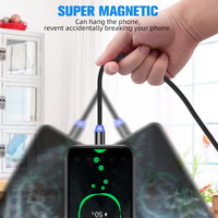 Câble USB magnétique 3-en-1 tressé de haute qualité 1M 2M 3M pour téléphone portable et ordinateur avec charge rapide 2.4A