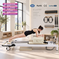 Machine de Pilates Reformer Commerciale en Alliage d'Aluminium avec Résistance Réglable et Poulie Silencieuse pour Studio, Salle de Sport, Rééducation et Exercice