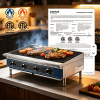 Barbecue au gaz professionnel Core Pro pour comptoir, gril à charbon de bois, construction en acier inoxydable, propane naturel, pour restaurant