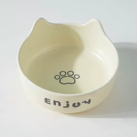 Bol pour animaux de compagnie rond en céramique et bois, portable et élégant, pour chats et chiens, avec support en bois anti-basculement, double bol, noir