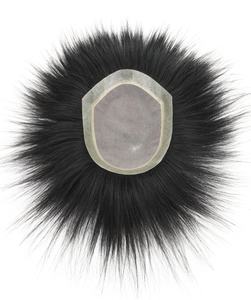 Parrucca da <span class=keywords><strong>uomo</strong></span> leggera Full Mesh in tessuto a mano copritesta calva naturale invisibile con bordo biologico del cuoio capelluto, blocco per capelli traspirante - Product Image 5