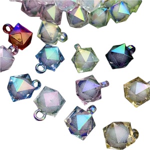 Perles en forme de cube de cristal 16 mm, facettées, motif bulle océanique, trou de suspension, pour la fabrication de bijoux, pendentif de voiture, accessoires DIY, en résine - Product Image 4