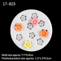 Moules en silicone à fleurs assorties, moules à fleurs de prunier, pêche et cerisier pour la décoration de gâteaux DIY, outils de pâtisserie