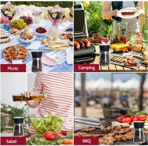 Pot à épices <span class=keywords><strong>en</strong></span> <span class=keywords><strong>verre</strong></span> lisse de 180 ml, certifié FDA CE LFGB, pour la cuisine et la restauration, hermétique, résistant à l'humidité, <span class=keywords><strong>avec</strong></span> couvercle doseur. - Product Image 5