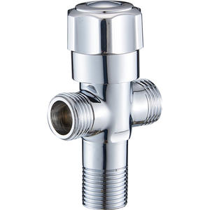 Robinet d'angle en cuivre épaissi multifonctionnel à trois voies, un entrée-deux sorties, double interrupteur, accessoire de salle de bain - Product Image 1