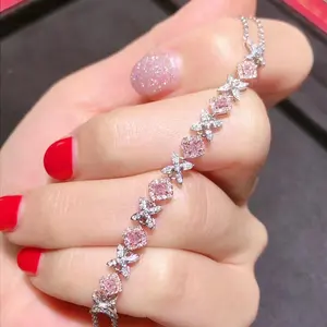 18k pink diamond drop shape bracelet